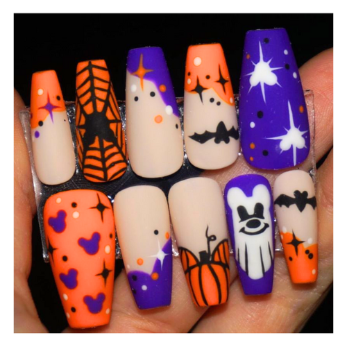 Cute Disney Halloween nails, disney nail ideas, disney nails, disney halloween nail ideas, purple, disney nails for halloween, pink, disney halloween pumpkin nails, halloween themed disney nails, spooky halloween nails, sally nails halloween disney, nightmare before christmas nails, nightmare before christmas nail ideas, jack skellington nails, mickey pumpkin nails, pumpkin mickey nails, mickey ghost nails, mickey mouse ghost nails, disney oogie boogie bash nails, mickeys not so scary halloween party nails, short, simple, almond, mickey mouse nails, mickey mouse nail ideas, disneyland nails, disney world nails, disney nail art, best, magical, disneyland nail ideas, disney world nail ideas, easy, disney nail art ideas, mickey nail ideas, disney nail design ideas, pastel.