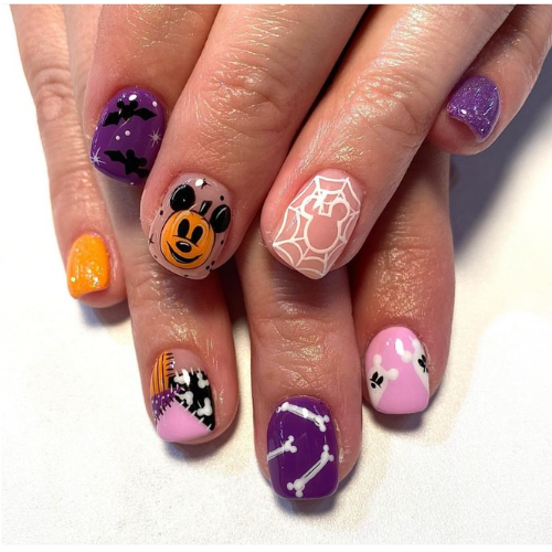 Cute Disney Halloween nails, disney nail ideas, disney nails, disney halloween nail ideas, purple, disney nails for halloween, pink, disney halloween pumpkin nails, halloween themed disney nails, spooky halloween nails, sally nails halloween disney, nightmare before christmas nails, nightmare before christmas nail ideas, jack skellington nails, mickey pumpkin nails, pumpkin mickey nails, mickey ghost nails, mickey mouse ghost nails, disney oogie boogie bash nails, mickeys not so scary halloween party nails, short, simple, almond, mickey mouse nails, mickey mouse nail ideas, disneyland nails, disney world nails, disney nail art, best, magical, disneyland nail ideas, disney world nail ideas, easy, disney nail art ideas, mickey nail ideas, disney nail design ideas, pastel.