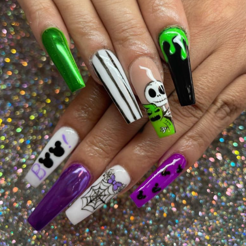 Cute Disney Halloween nails, disney nail ideas, disney nails, disney halloween nail ideas, purple, disney nails for halloween, pink, disney halloween pumpkin nails, halloween themed disney nails, spooky halloween nails, sally nails halloween disney, nightmare before christmas nails, nightmare before christmas nail ideas, jack skellington nails, mickey pumpkin nails, pumpkin mickey nails, mickey ghost nails, mickey mouse ghost nails, disney oogie boogie bash nails, mickeys not so scary halloween party nails, short, simple, almond, mickey mouse nails, mickey mouse nail ideas, disneyland nails, disney world nails, disney nail art, best, magical, disneyland nail ideas, disney world nail ideas, easy, disney nail art ideas, mickey nail ideas, disney nail design ideas, pastel.