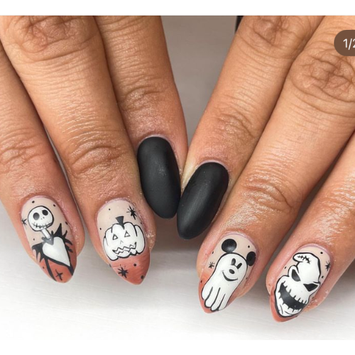 Cute Disney Halloween nails, disney nail ideas, disney nails, disney halloween nail ideas, purple, disney nails for halloween, pink, disney halloween pumpkin nails, halloween themed disney nails, spooky halloween nails, sally nails halloween disney, nightmare before christmas nails, nightmare before christmas nail ideas, jack skellington nails, mickey pumpkin nails, pumpkin mickey nails, mickey ghost nails, mickey mouse ghost nails, disney oogie boogie bash nails, mickeys not so scary halloween party nails, short, simple, almond, mickey mouse nails, mickey mouse nail ideas, disneyland nails, disney world nails, disney nail art, best, magical, disneyland nail ideas, disney world nail ideas, easy, disney nail art ideas, mickey nail ideas, disney nail design ideas, pastel.